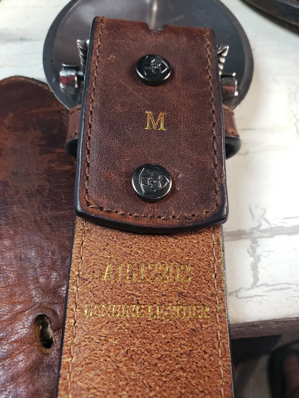Ariat Cross Medallion Belt w/Cross Concho Buckle style A1512202 - Women's size M